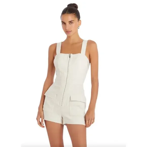 Amanda Uprichard Gage Linen Blend Romper - Large - NWT